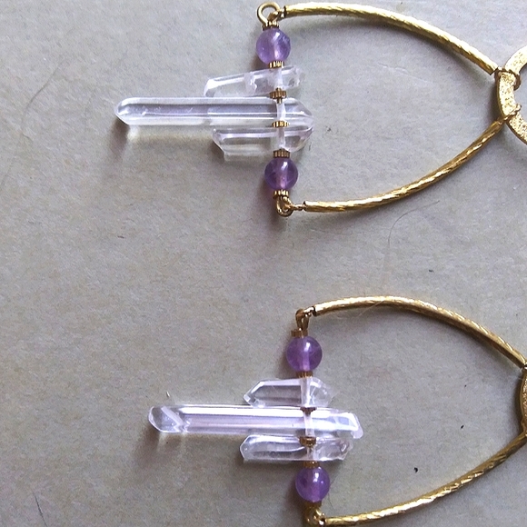 Sold! Small 'Crystal Chandelier' Earrings in Amethyst - Picture 3 of 7